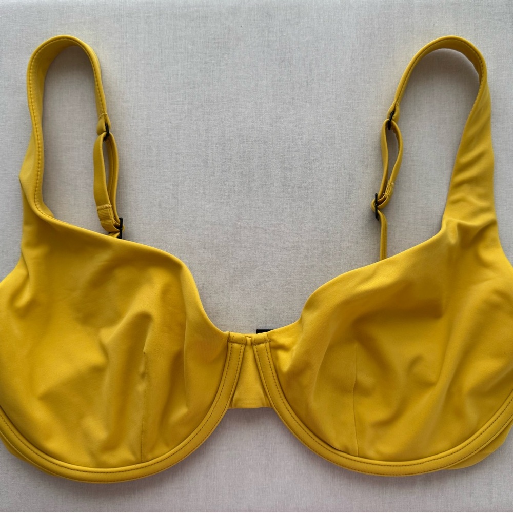 CUUP Yellow Bikini Top with Underwire Support